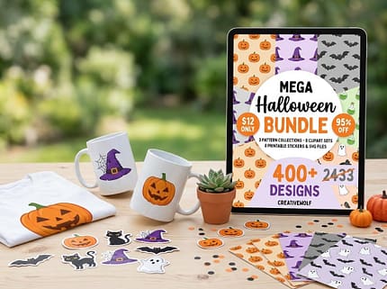 Mega Halloween SVG Bundle patterns and clipart