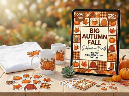 Big Autumn Fall Sublimation Bundle for crafts.