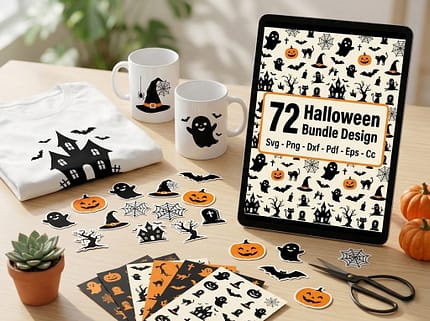 Spooky Halloween SVG Cut File Set for Cricut