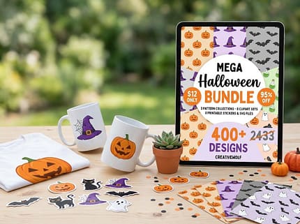 Mega Halloween SVG Bundle patterns and clipart