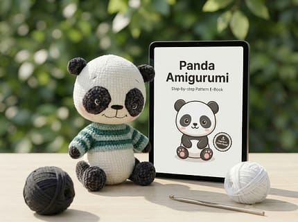 Panda Crochet Pattern amigurumi toy.
