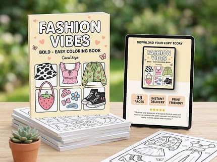 Fashion Vibes - Bold Easy Coloring Book by CocoWyo