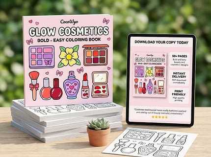Glow Cosmetics - Bold Easy Coloring Book by CocoWyo