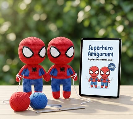 Spiderman Crochet Pattern amigurumi superhero toy.