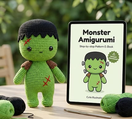 Monster Frankenstein Crochet Pattern amigurumi Halloween toy
