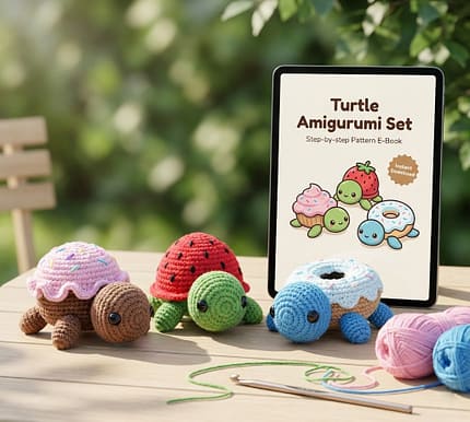 Mini Turtle Crochet Pattern amigurumi keychain toy
