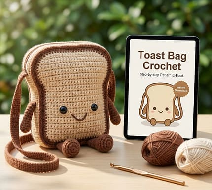 Toastie Bread Bag Crochet Pattern kitchen storage.