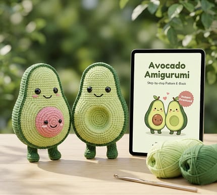 Avocado Family Crochet Pattern amigurumi toy set