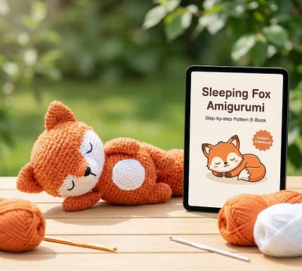 Little Fox Crochet Pattern amigurumi woodland toy.