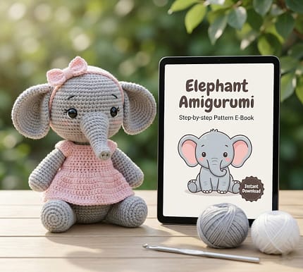 Little Elephant Crochet Pattern amigurumi nursery toy