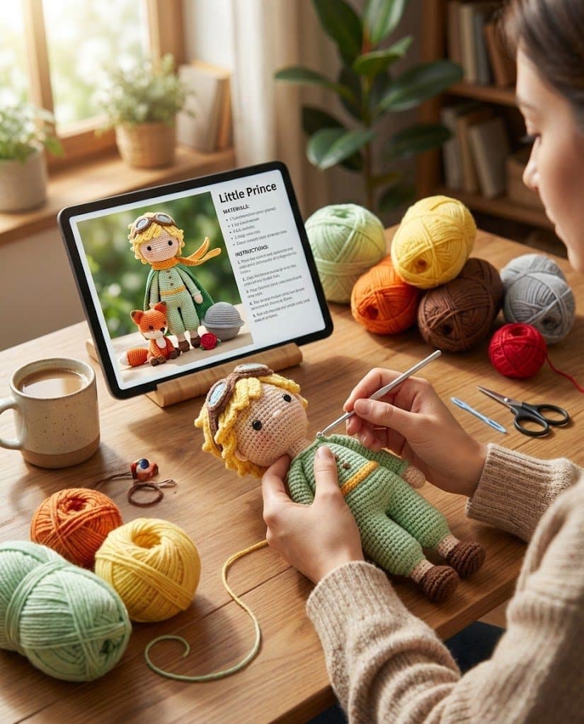 Little Prince Crochet Pattern amigurumi storybook doll