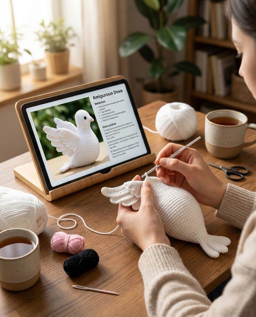 Dove Crochet Pattern amigurumi decor