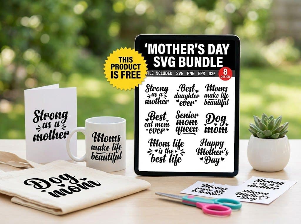 Mothers-Day-SVG-Bundle-Free Free Mother’s Day SVG Bundle 8 designs