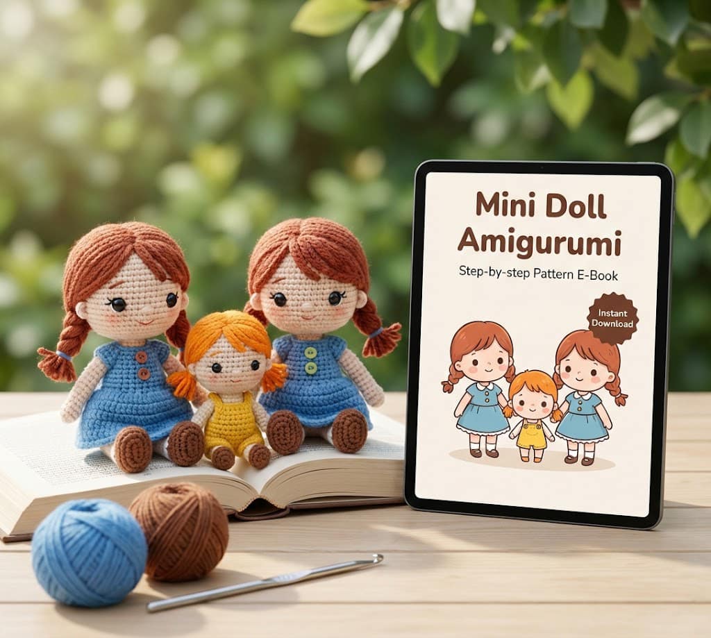 Miniature Pippi Crochet Pattern amigurumi doll Miniature Pippi Crochet Pattern amigurumi doll