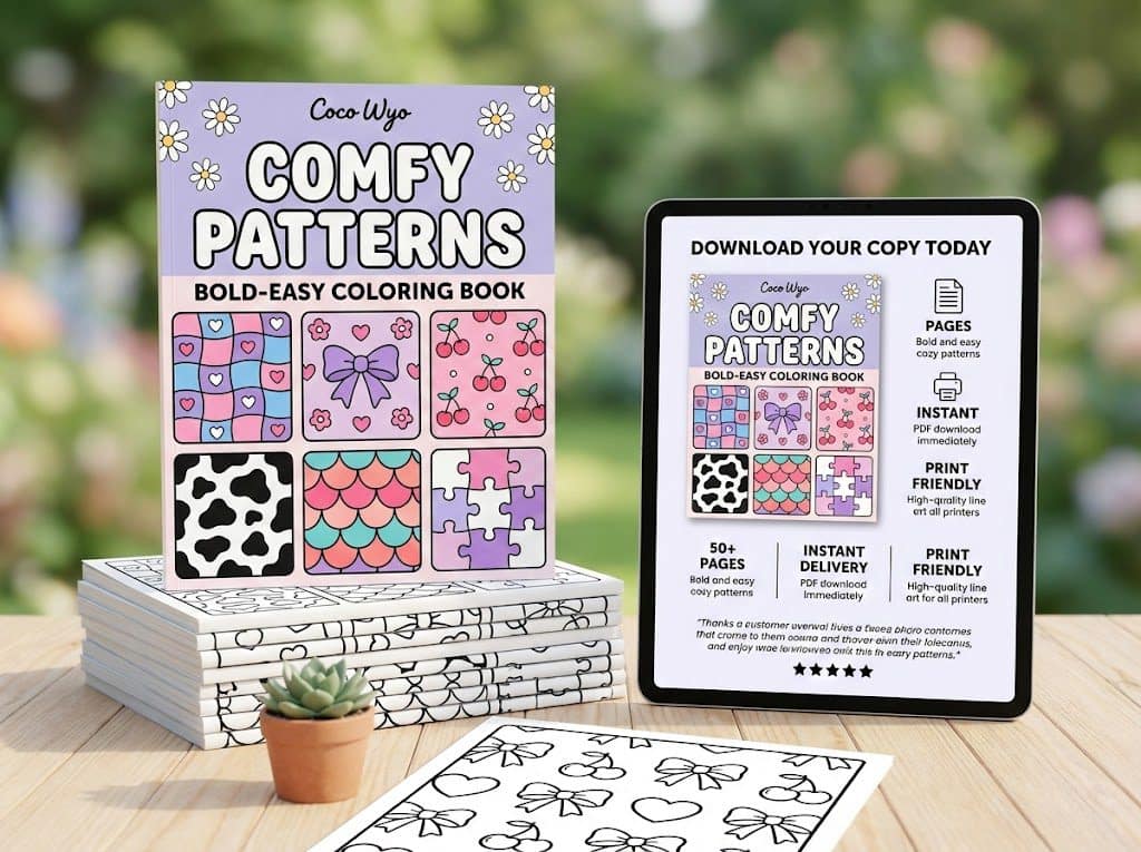 Comfy Patterns - Bold Easy Coloring Book by CocoWyo