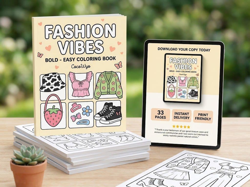 Fashion Vibes - Bold Easy Coloring Book by CocoWyo